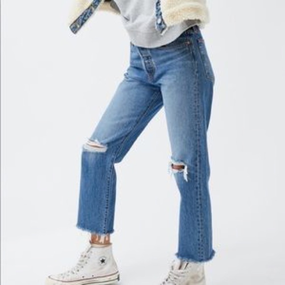 Levi’s Wedgie straight jeans with ribbed knees